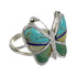Southwest Multicolor Inlay And Silver Butterfly Ring Size 6-1/4 WX75242